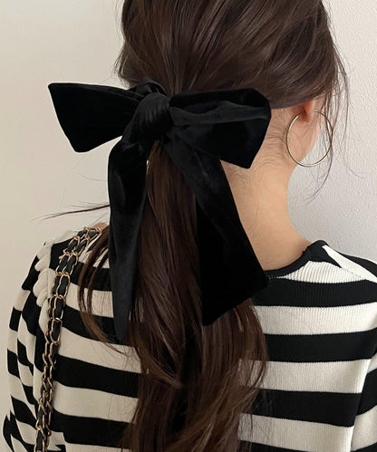 天鵝絨蝴蝶結髮繩