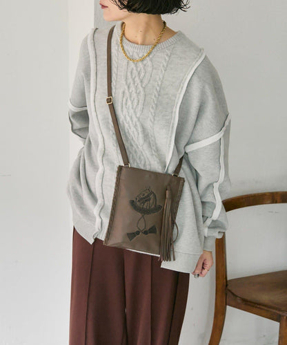 sampo×ear馬蹄形流蘇單肩包《本革/輕量150g》