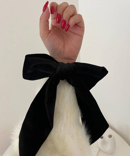 天鵝絨蝴蝶結髮繩