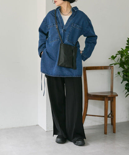 sampo×ear馬蹄形流蘇單肩包《本革/輕量150g》