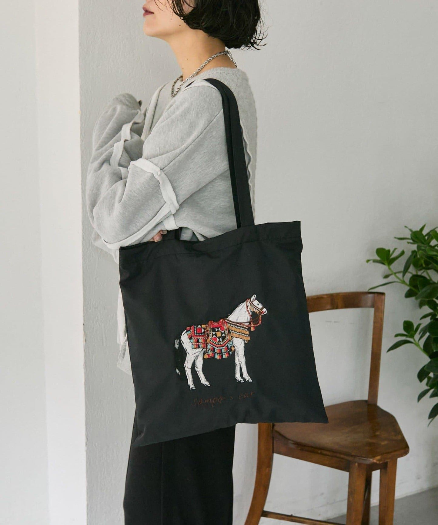 sampo×ear馬蹄形子母托特包《防潑水/B4尺寸適用》