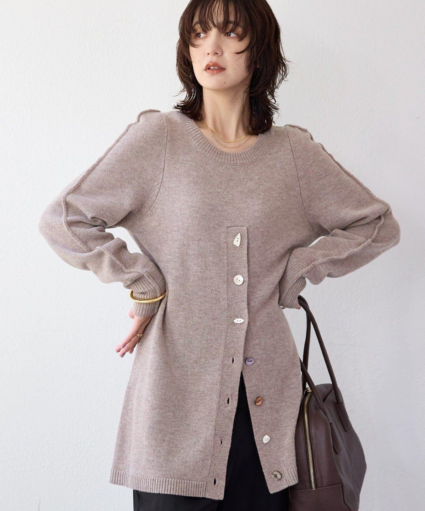 【à Nice (ア ・ニース)】開叉針織衫