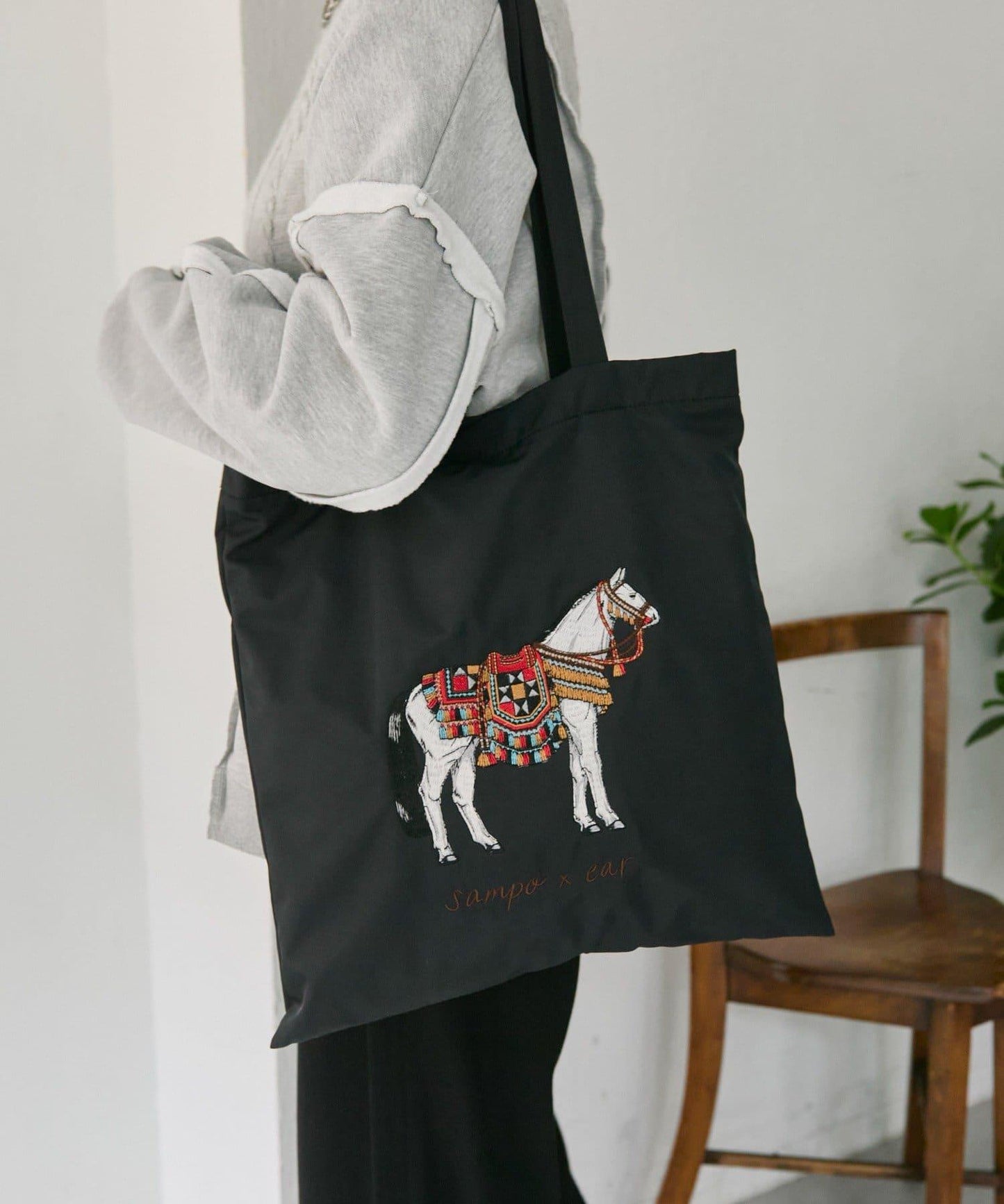 sampo×ear馬蹄形子母托特包《防潑水/B4尺寸適用》