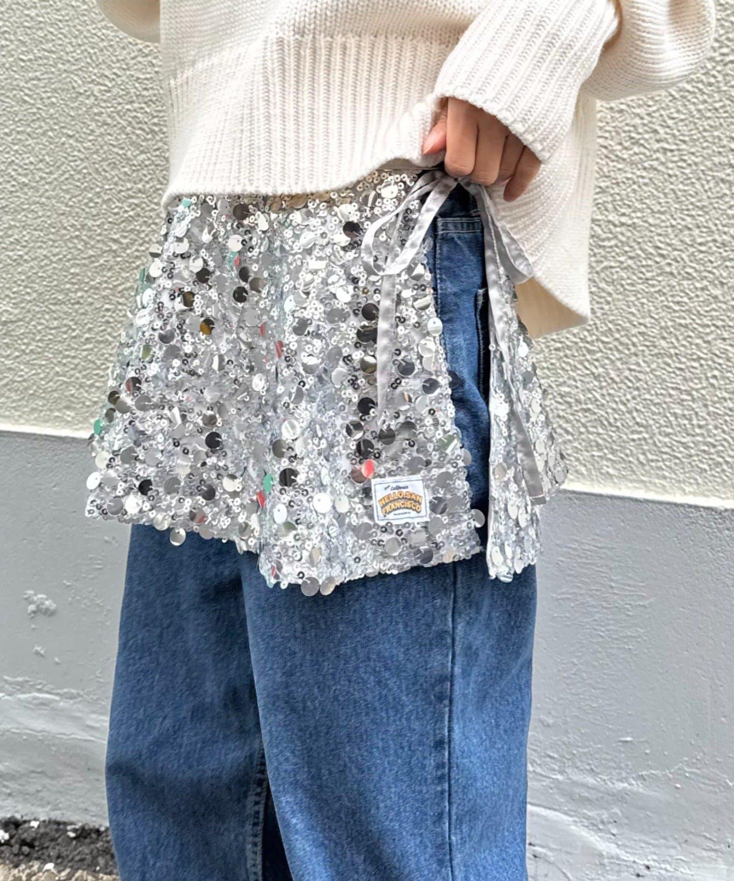 ★【HELLO.SANFRANCISCO/ハローサンフランシスコ】多功能亮片裹身半身裙