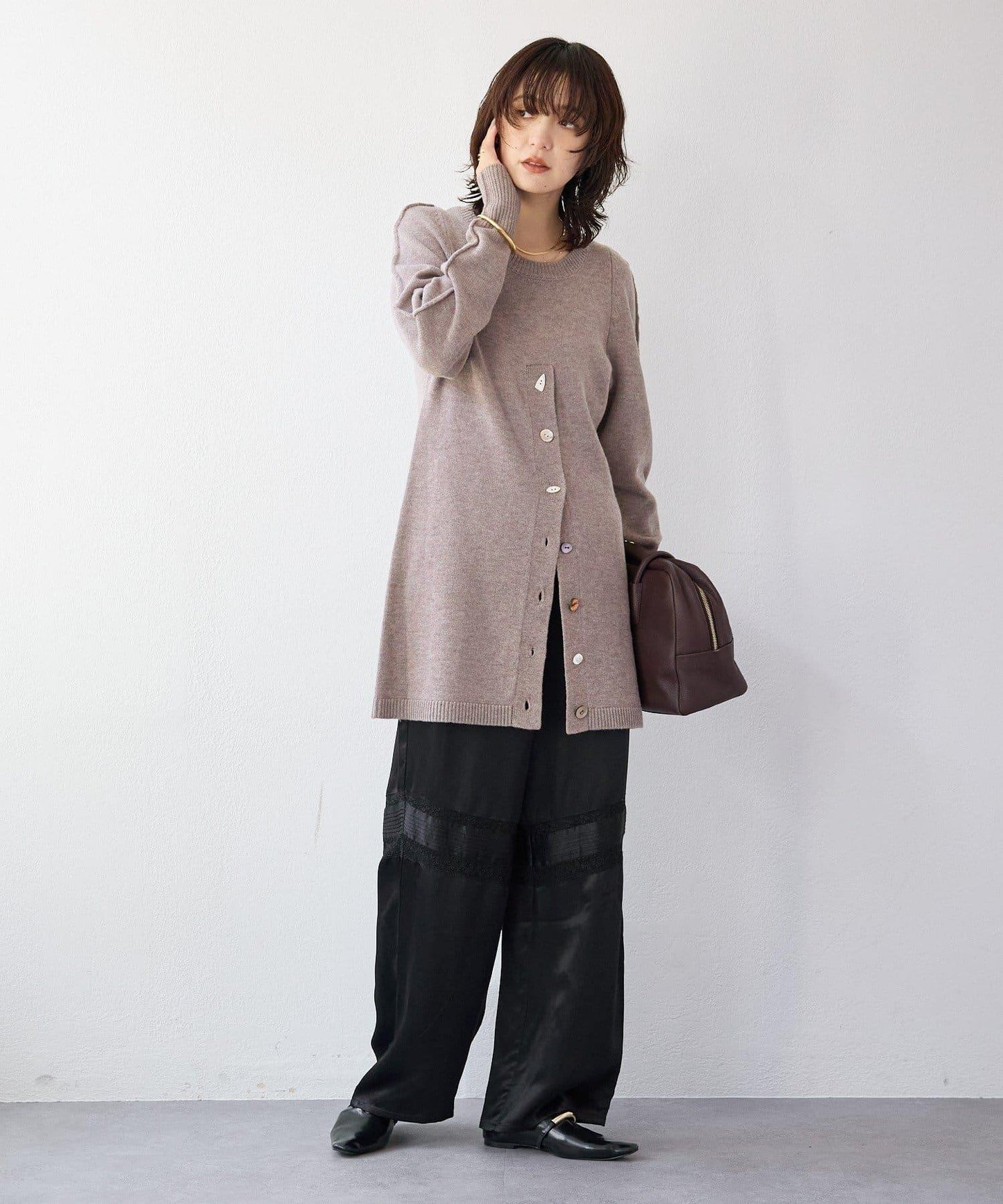 【à Nice (ア ・ニース)】開叉針織衫