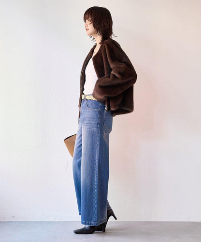 【時尚感十足】寬鬆喇叭牛仔褲