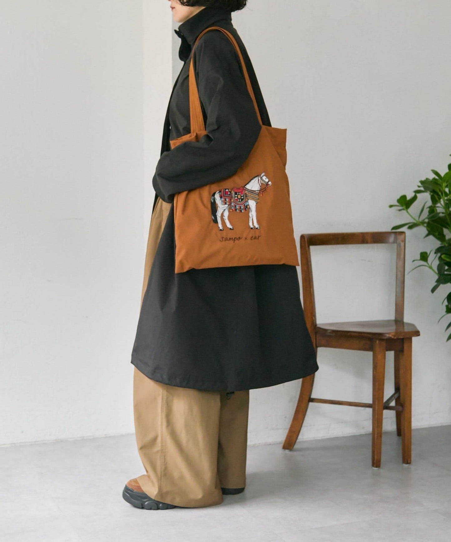 sampo×ear馬蹄形子母托特包《防潑水/B4尺寸適用》