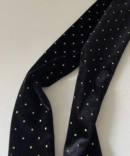 金色波點天鵝絨蝴蝶結髮繩