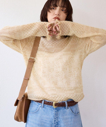 【à Nice (ア ・ニース)】馬海毛提花針織衫