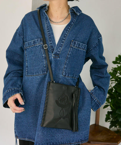 sampo×ear馬蹄形流蘇單肩包《本革/輕量150g》