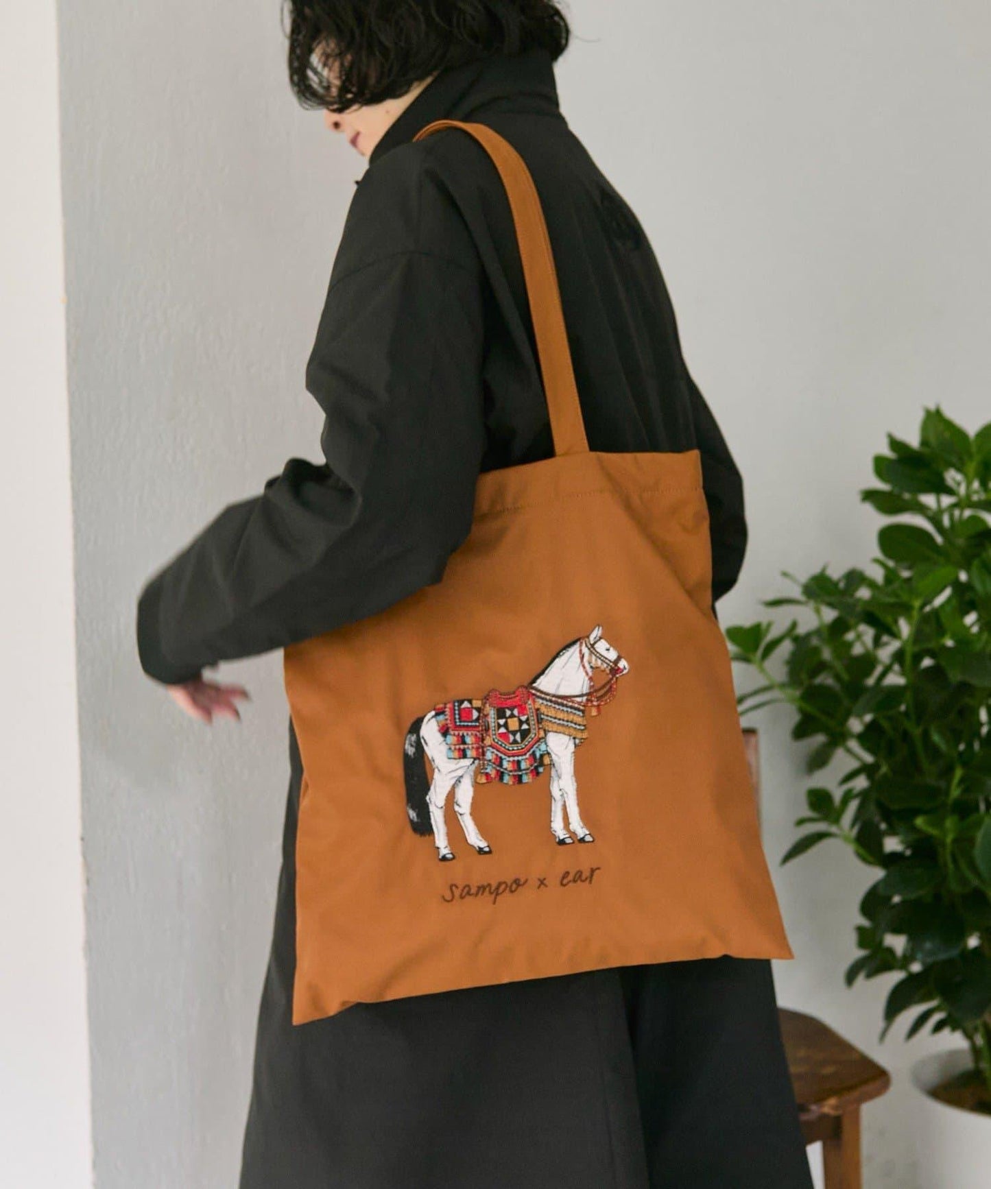 sampo×ear馬蹄形子母托特包《防潑水/B4尺寸適用》