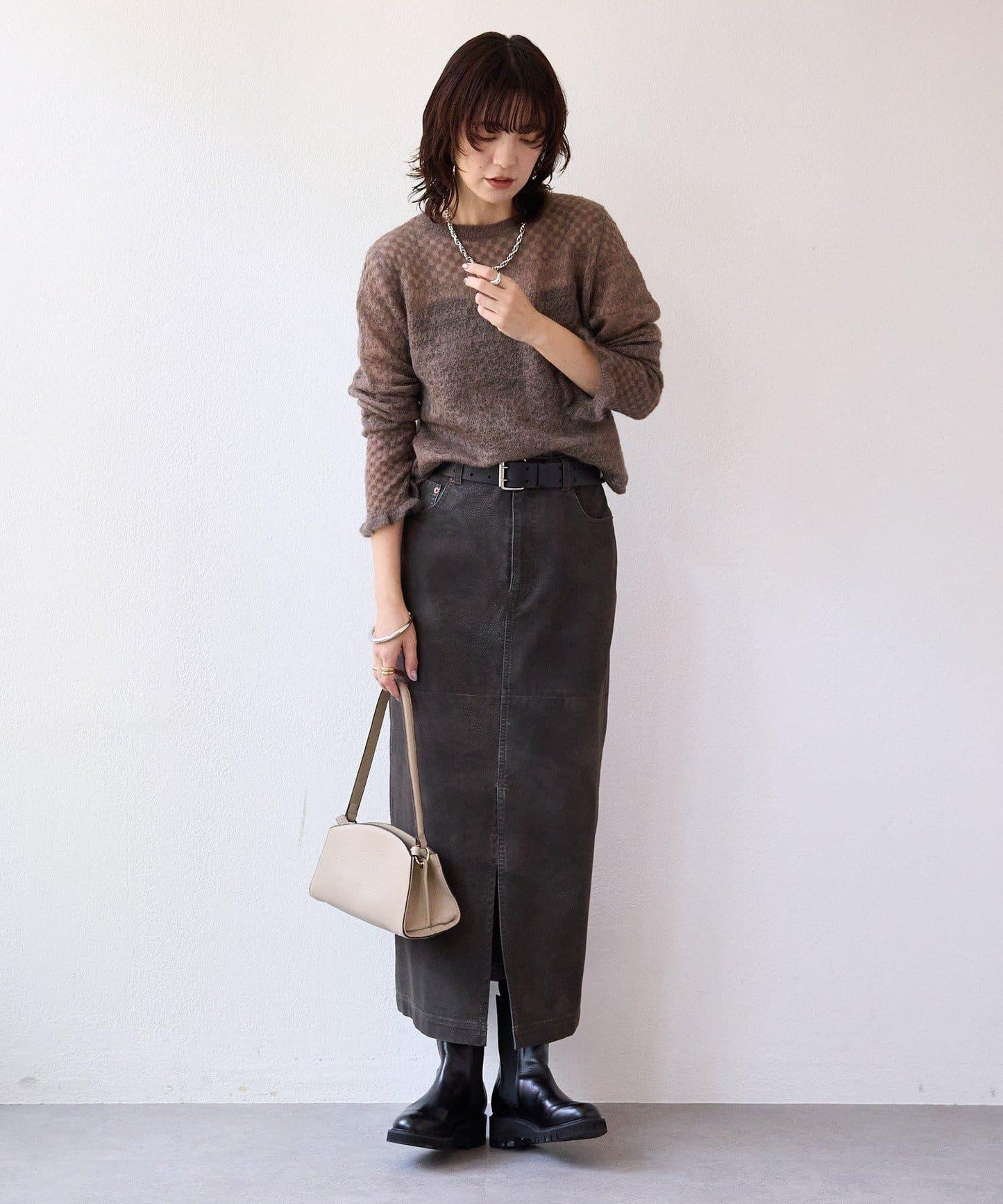 【à Nice (ア ・ニース)】馬海毛提花針織衫