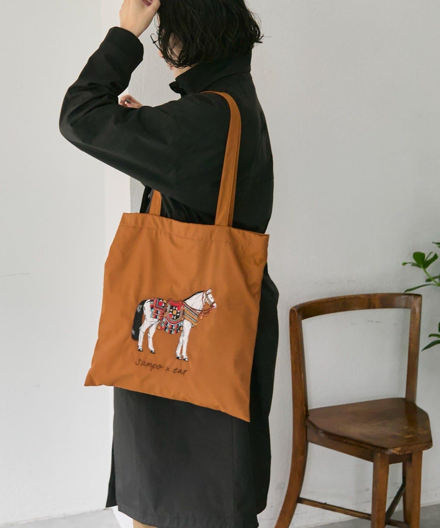 sampo×ear馬蹄形子母托特包《防潑水/B4尺寸適用》