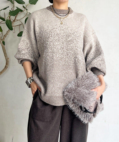 漸變色長款套頭衫