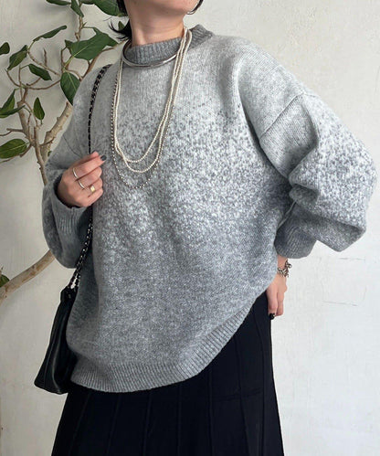 漸變色長款套頭衫