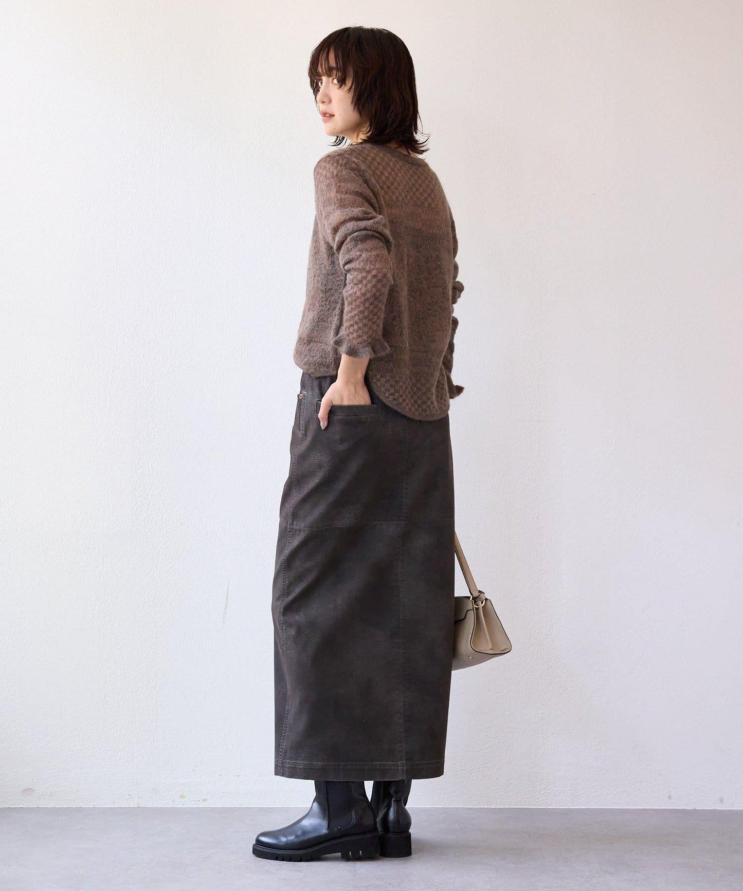 【à Nice (ア ・ニース)】馬海毛提花針織衫