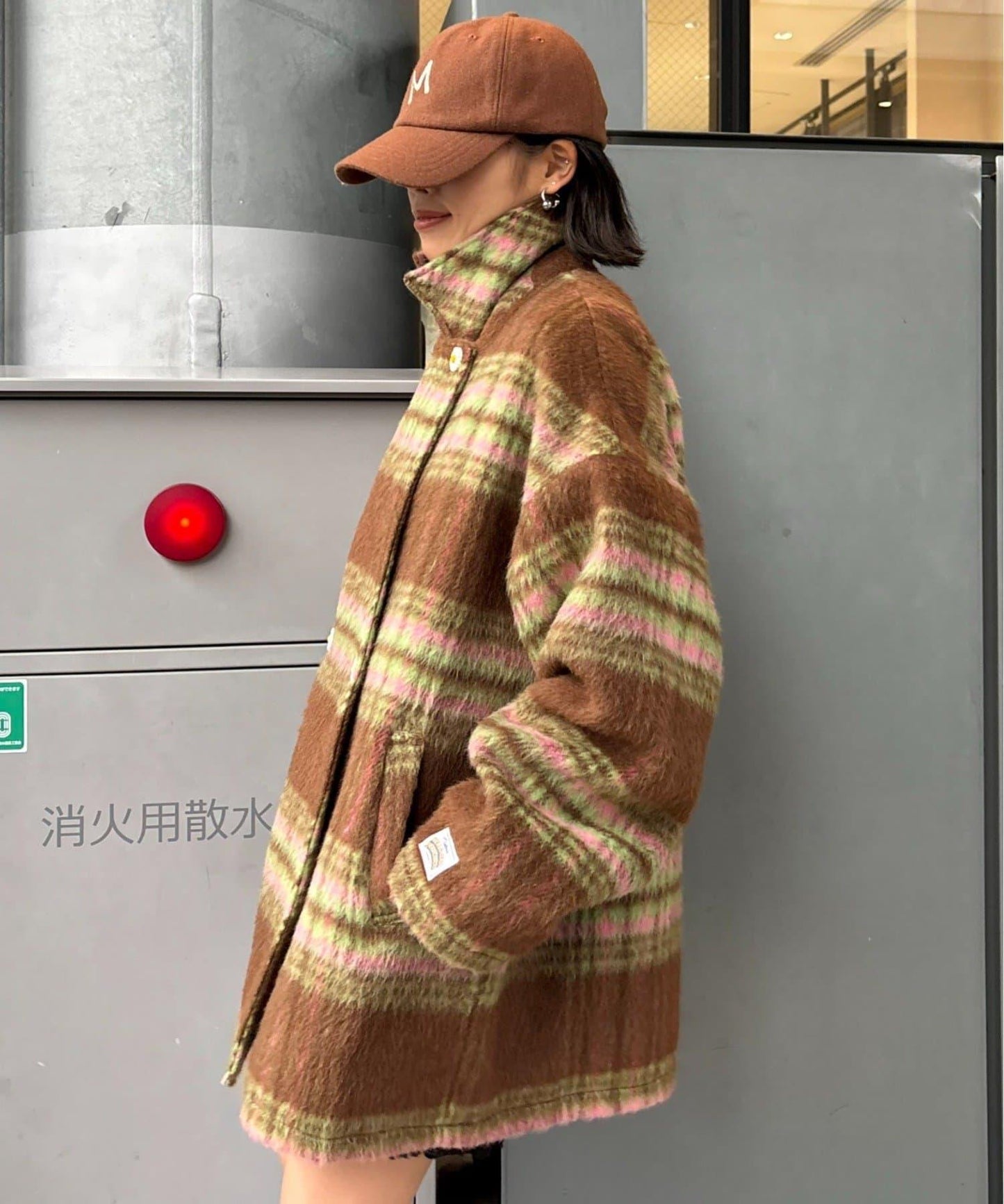 ★【HELLO.SANFRANCISCO/ハローサンフランシスコ】格紋長毛呢大衣