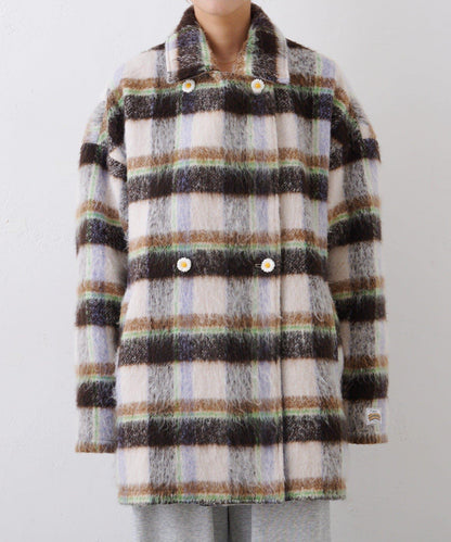 ★【HELLO.SANFRANCISCO/ハローサンフランシスコ】格紋長毛呢大衣