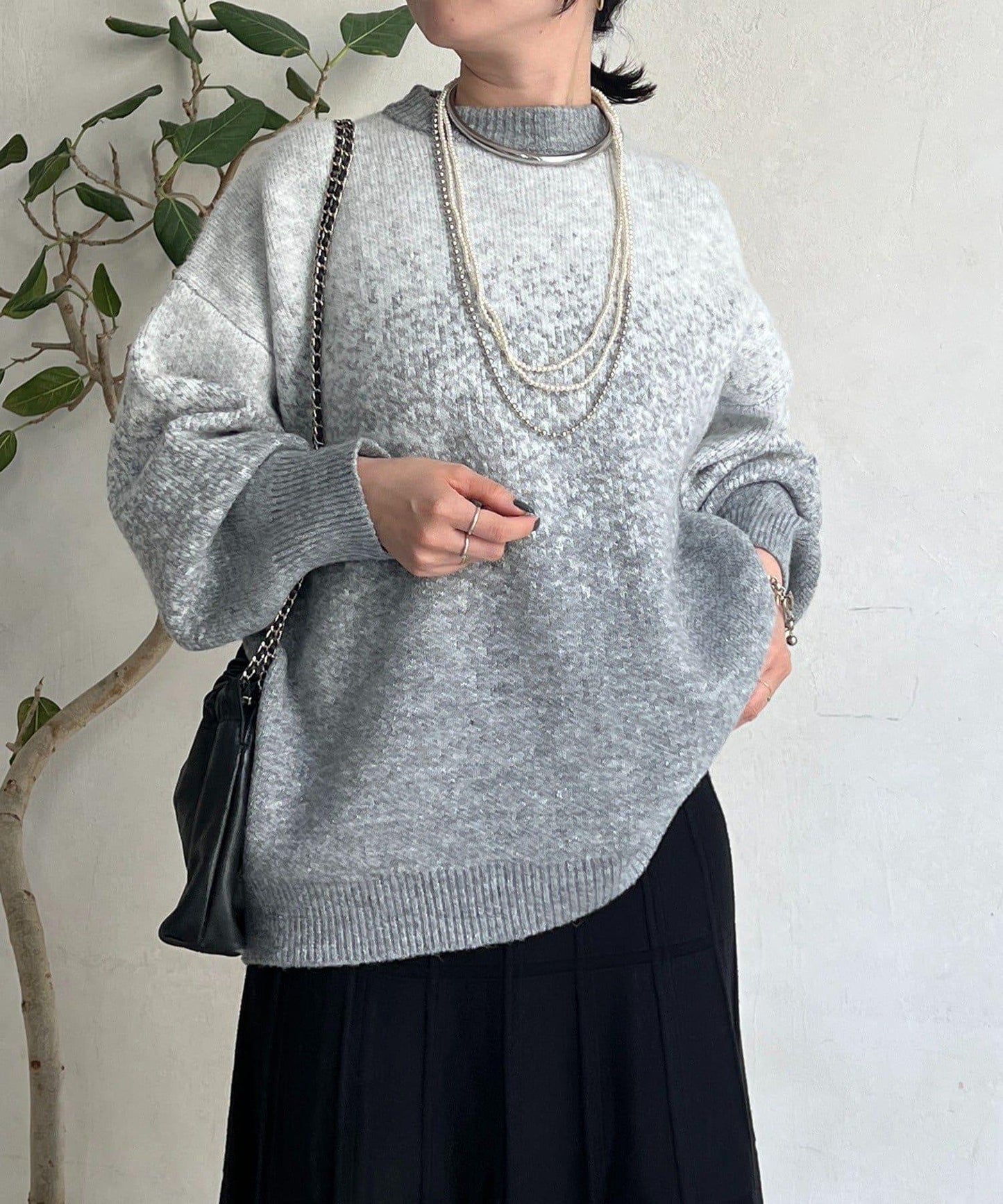 漸變色長款套頭衫