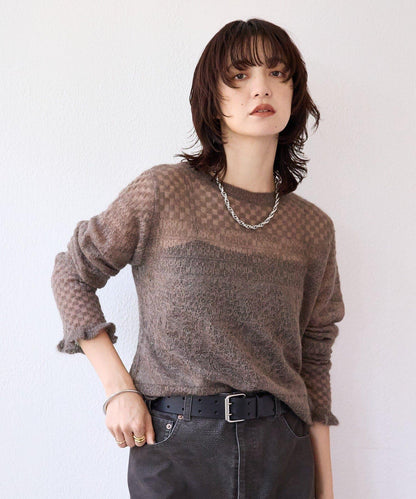 【à Nice (ア ・ニース)】馬海毛提花針織衫