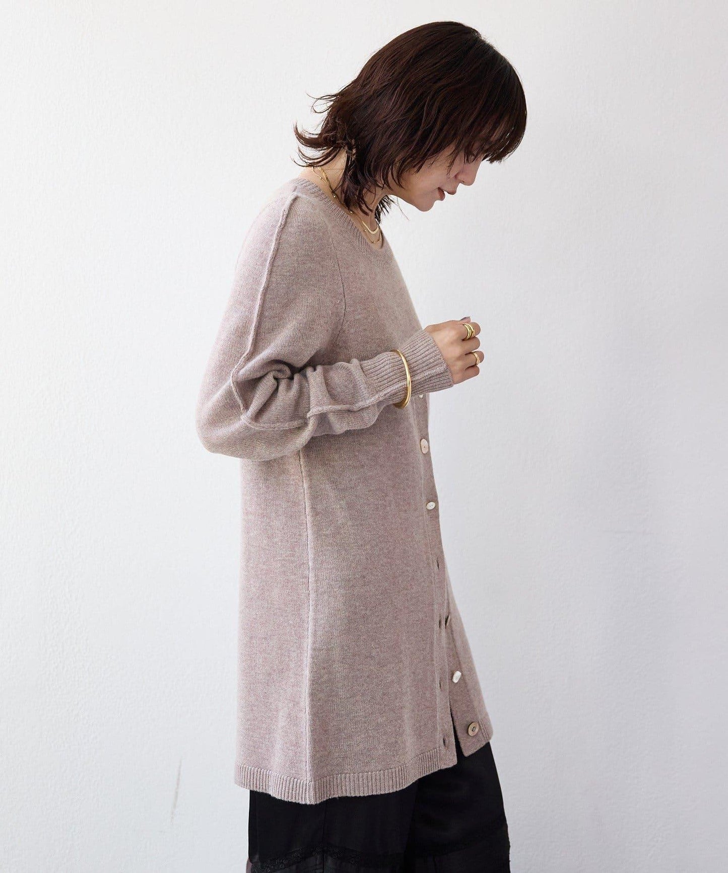 【à Nice (ア ・ニース)】開叉針織衫