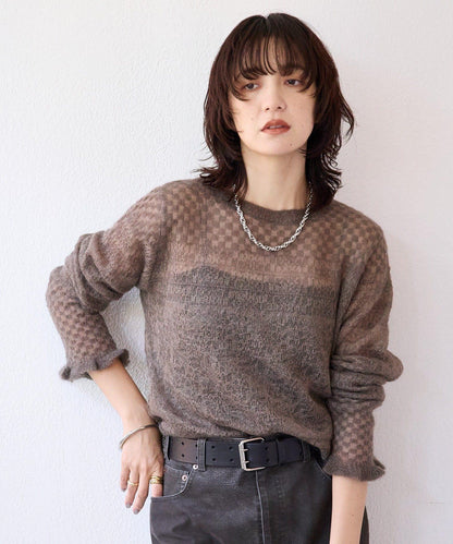 【à Nice (ア ・ニース)】馬海毛提花針織衫