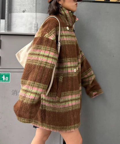 ★【HELLO.SANFRANCISCO/ハローサンフランシスコ】格紋長毛呢大衣