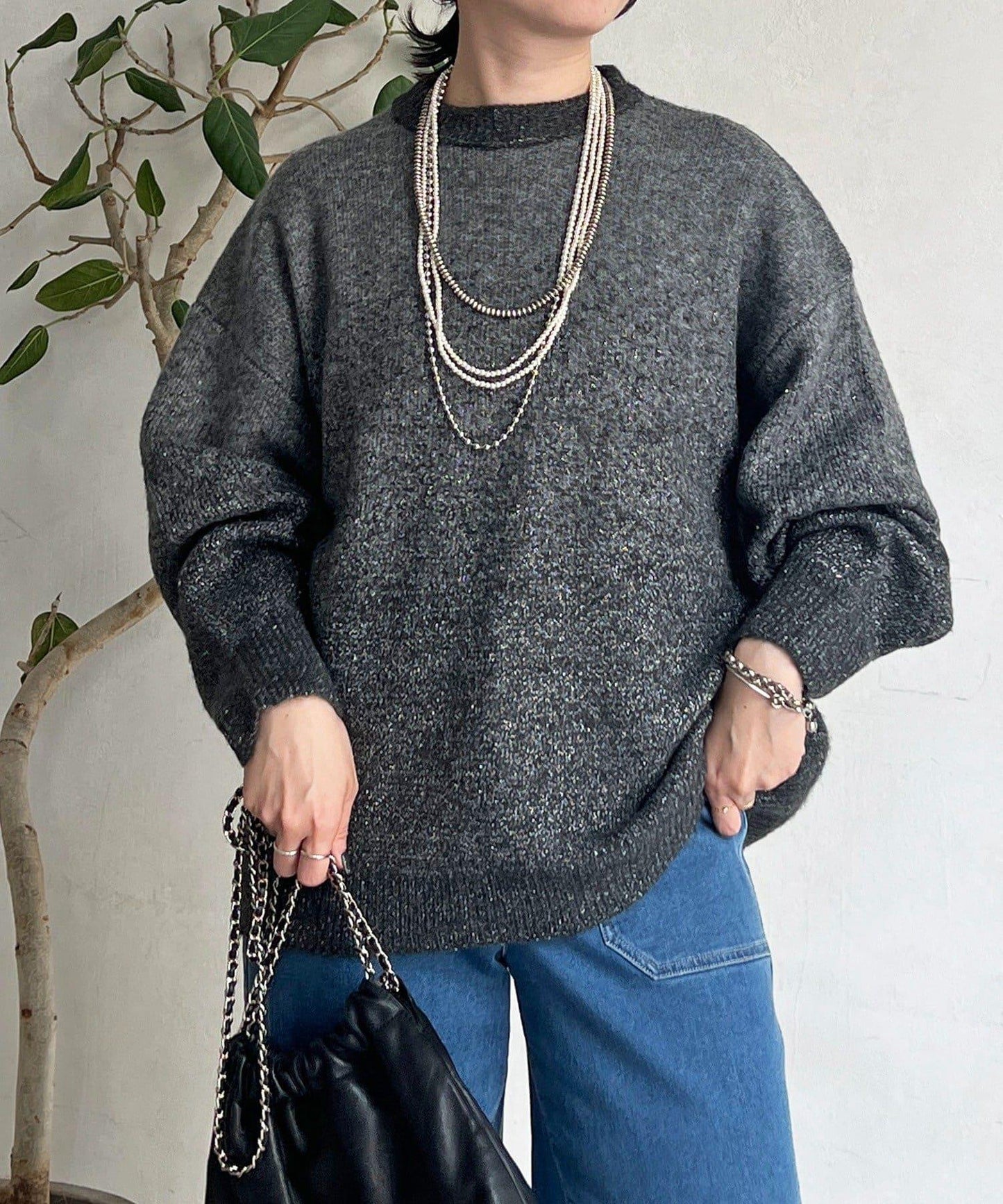 漸變色長款套頭衫