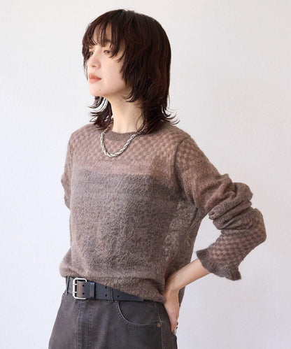 【à Nice (ア ・ニース)】馬海毛提花針織衫