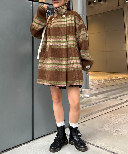 ★【HELLO.SANFRANCISCO/ハローサンフランシスコ】格紋長毛呢大衣