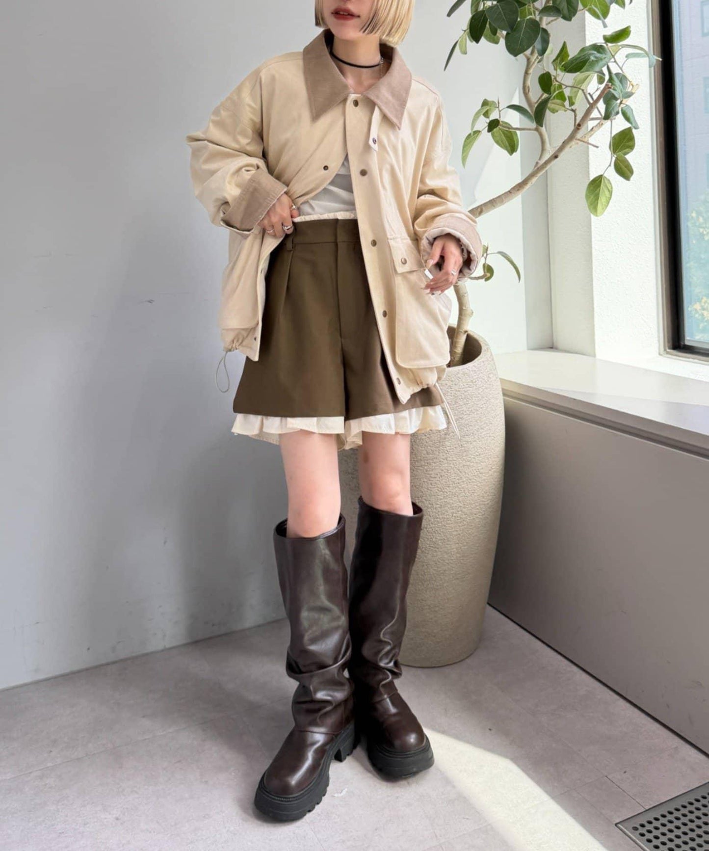 w closet 層次設計短褲