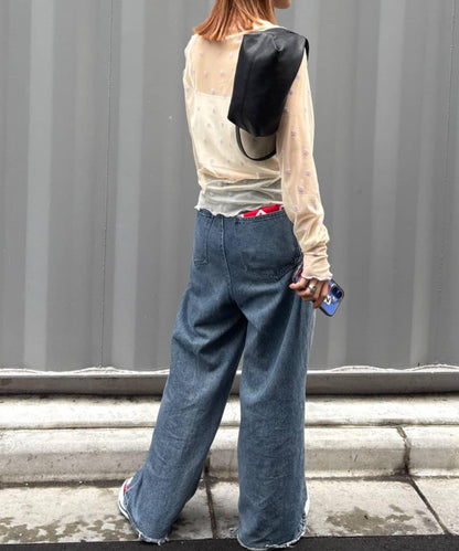 ★【HELLO.SANFRANCISCO/ハローサンフランシスコ】植絨星星圖案透視上衣