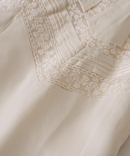 【à Nice (ア ・ニース)】褶飾蕾絲長褲