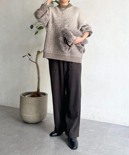 漸變色長款套頭衫