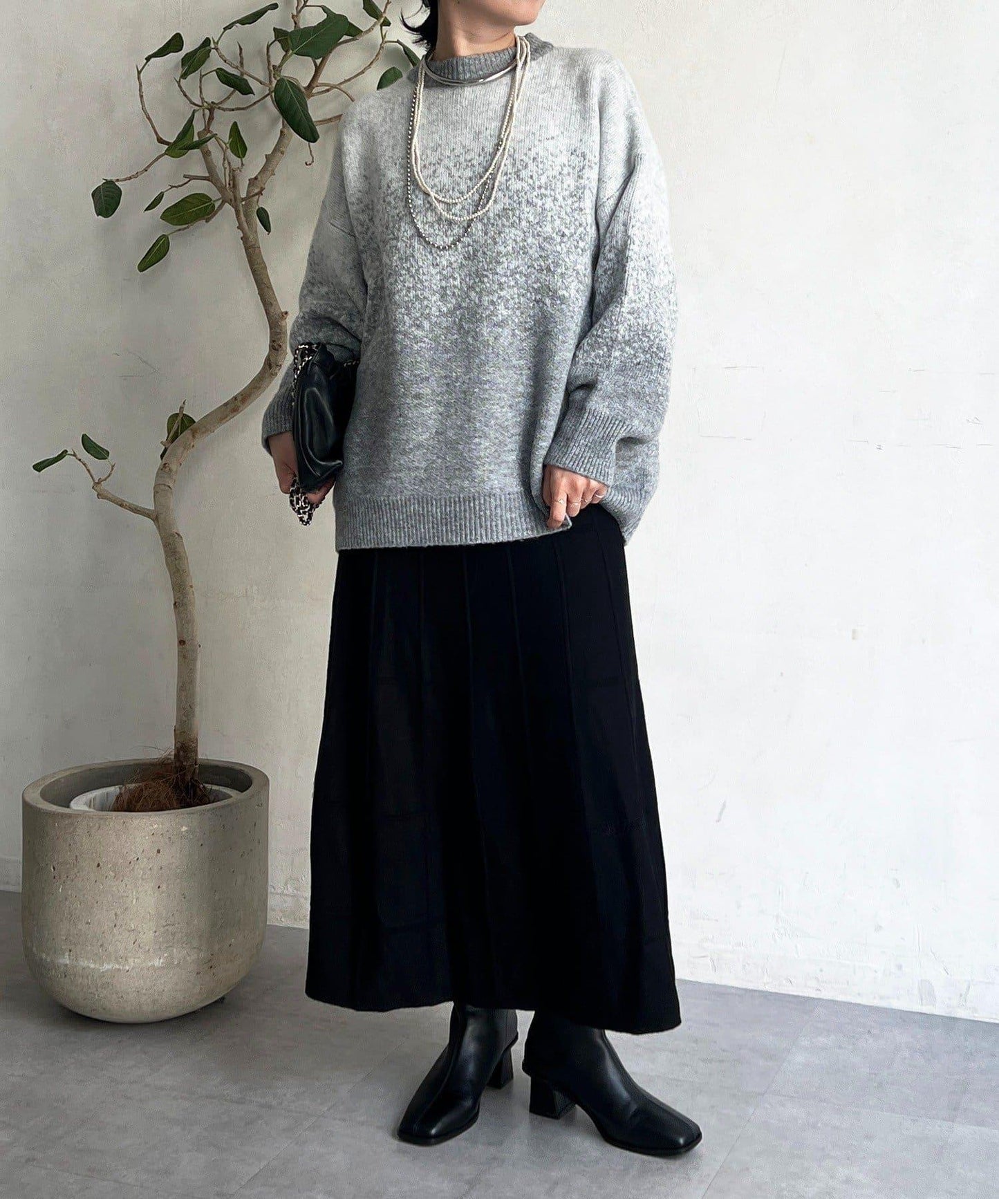 漸變色長款套頭衫