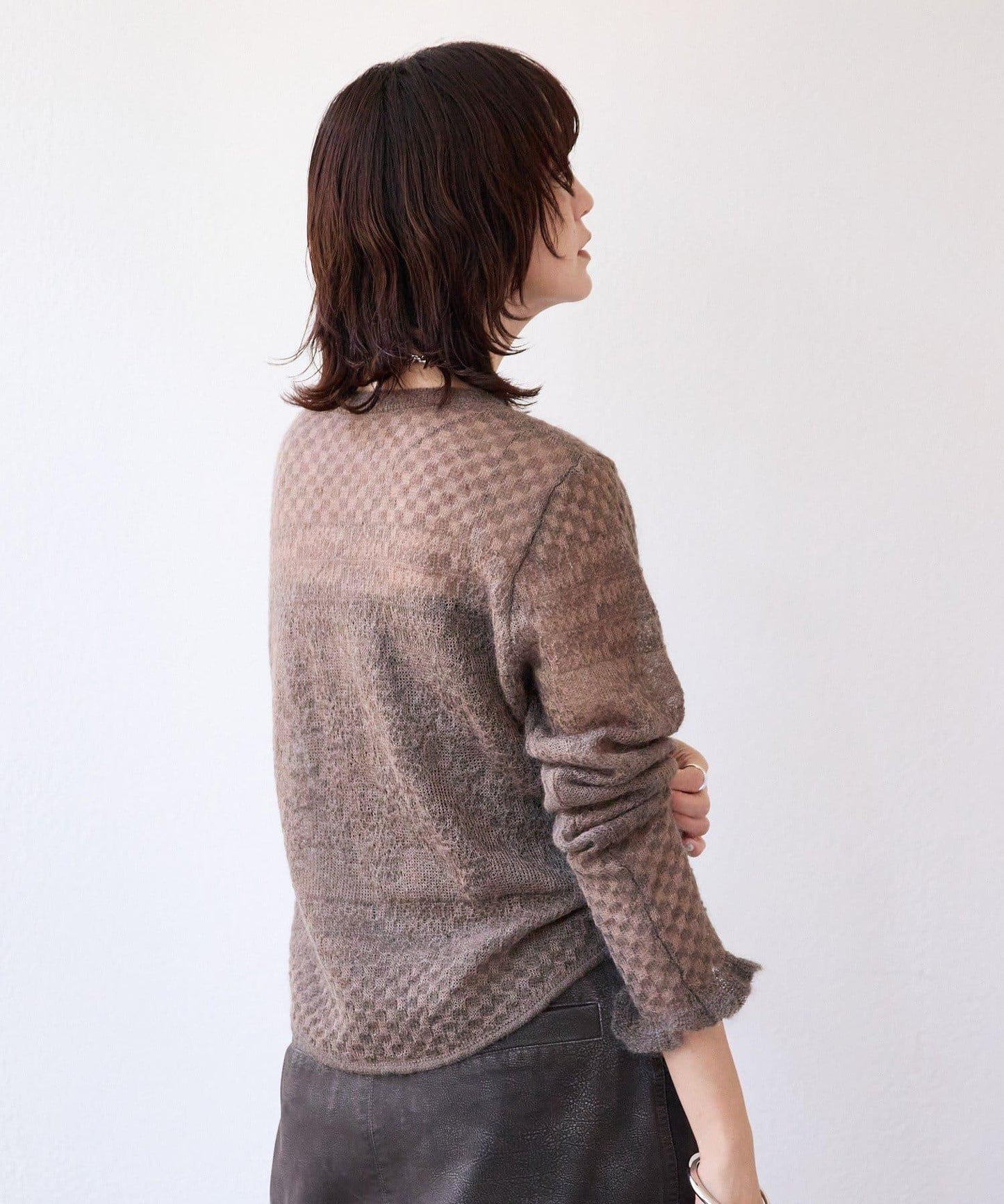 【à Nice (ア ・ニース)】馬海毛提花針織衫