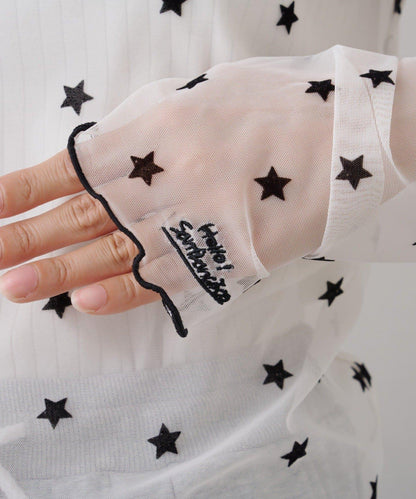 ★【HELLO.SANFRANCISCO/ハローサンフランシスコ】植絨星星圖案透視上衣