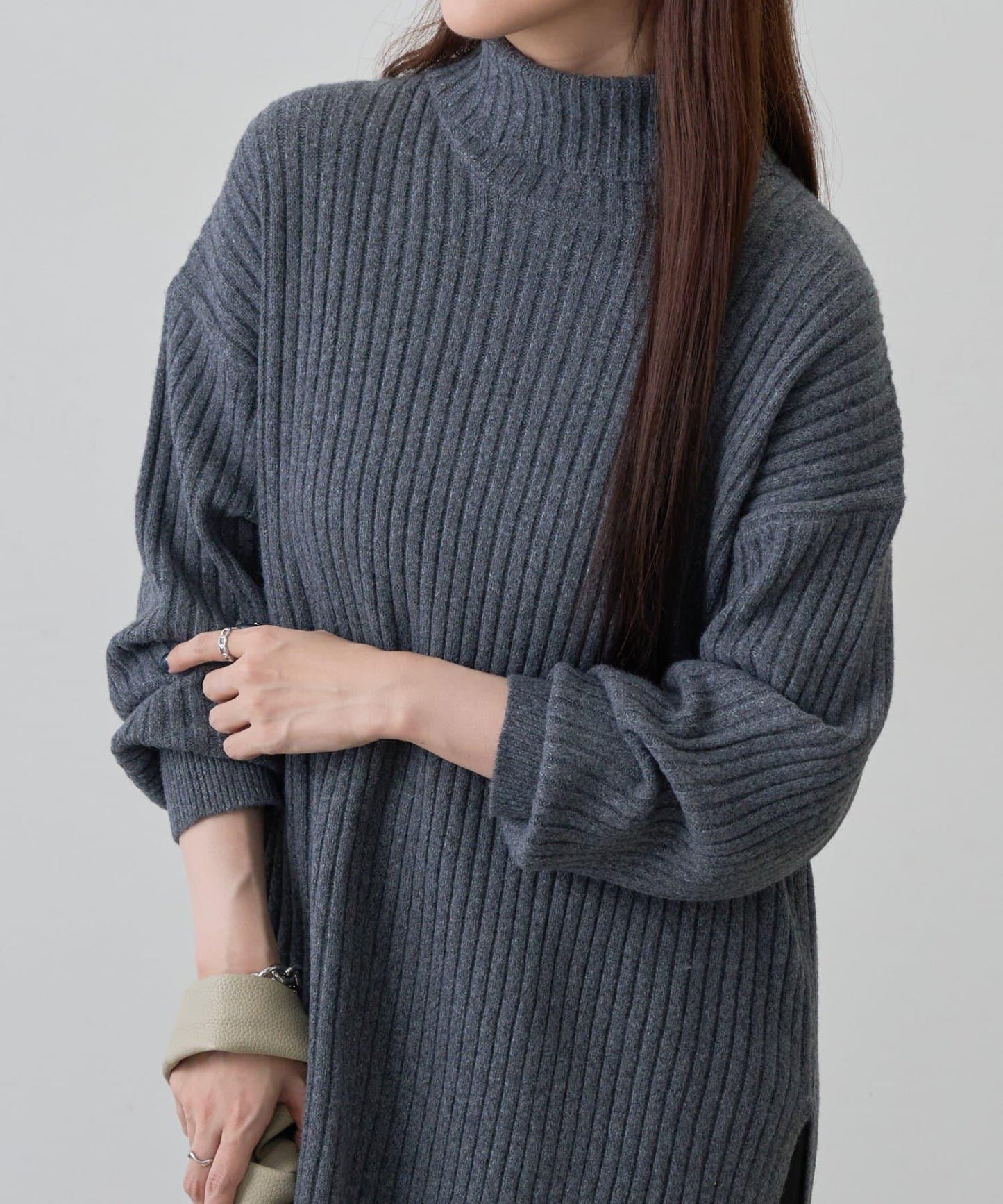 relax羅紋高領針織衫