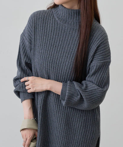 relax羅紋高領針織衫