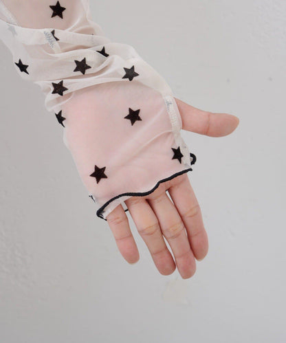 ★【HELLO.SANFRANCISCO/ハローサンフランシスコ】植絨星星圖案透視上衣