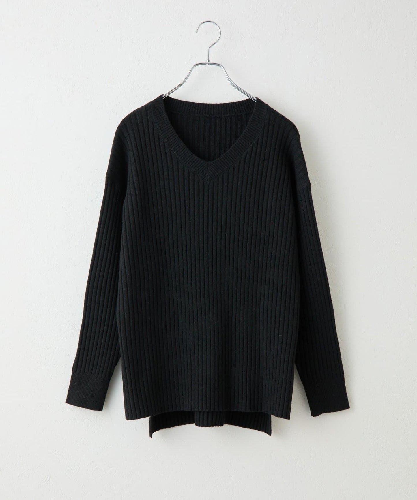 relax羅紋V領針織衫