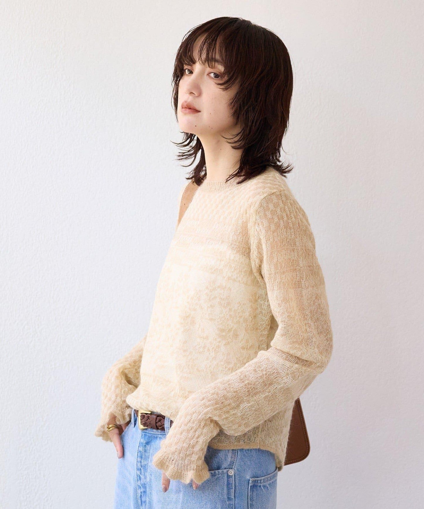 【à Nice (ア ・ニース)】馬海毛提花針織衫