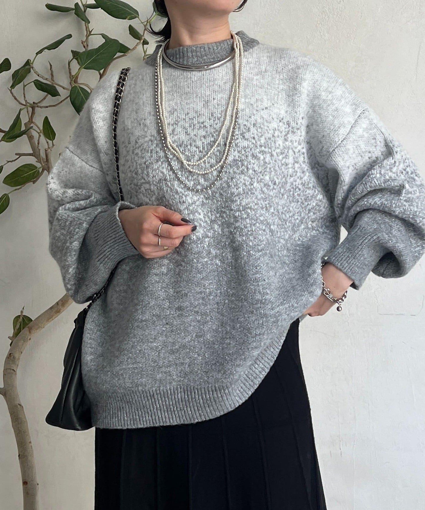 漸變色長款套頭衫