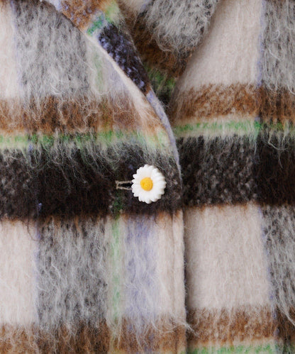 ★【HELLO.SANFRANCISCO/ハローサンフランシスコ】格紋長毛呢大衣