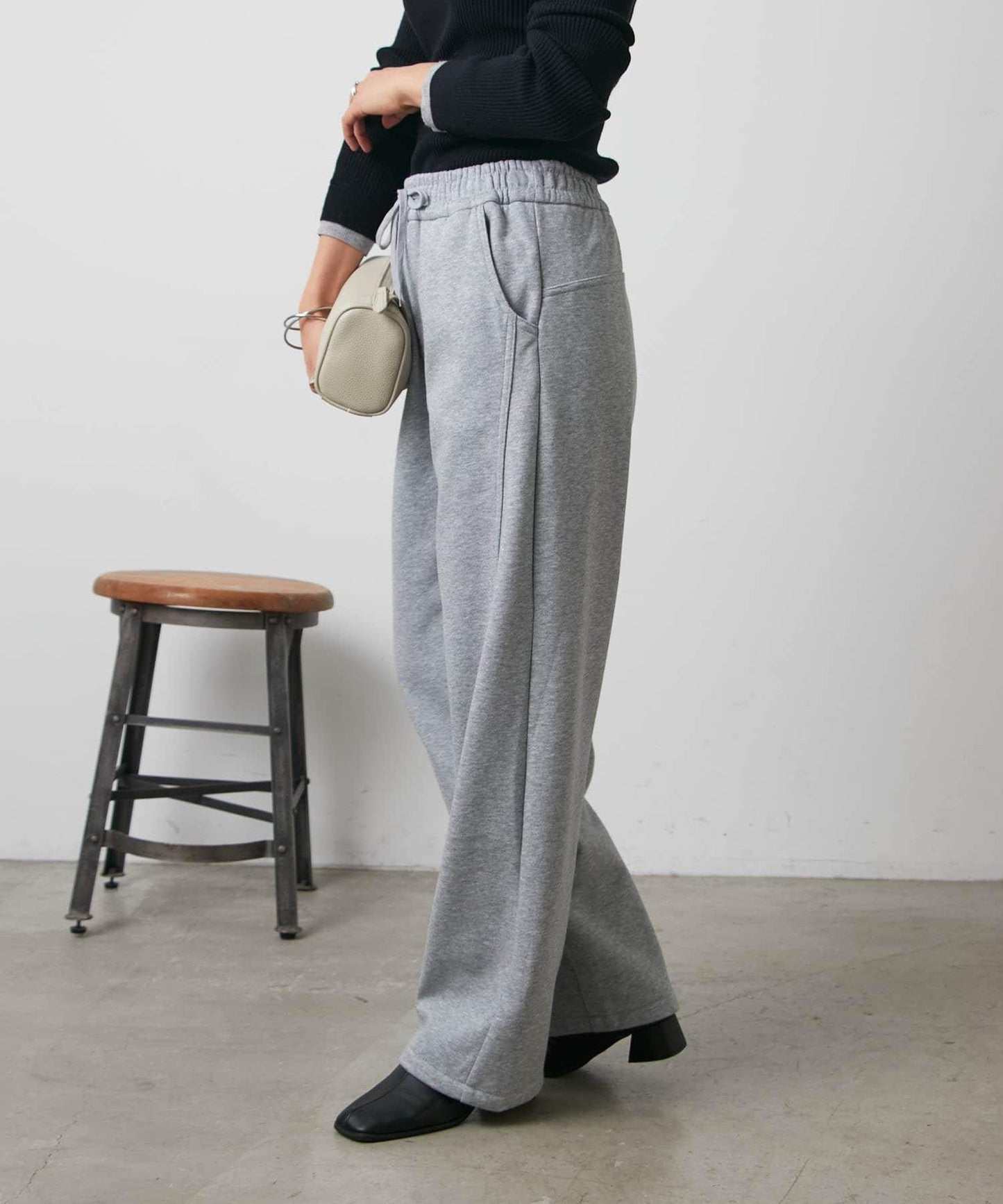 內刷毛抓絨拼接休閒褲