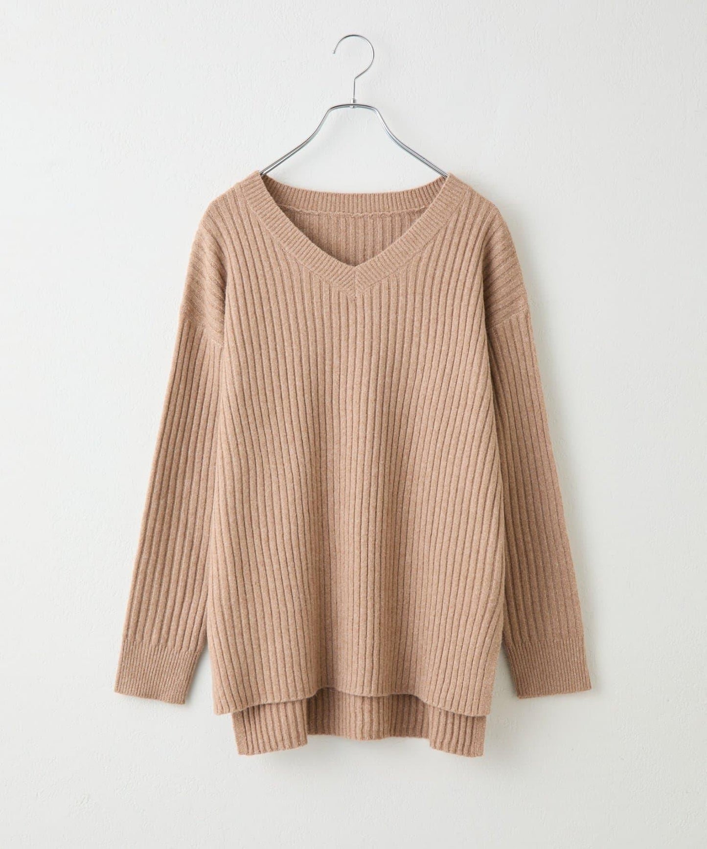 relax羅紋V領針織衫