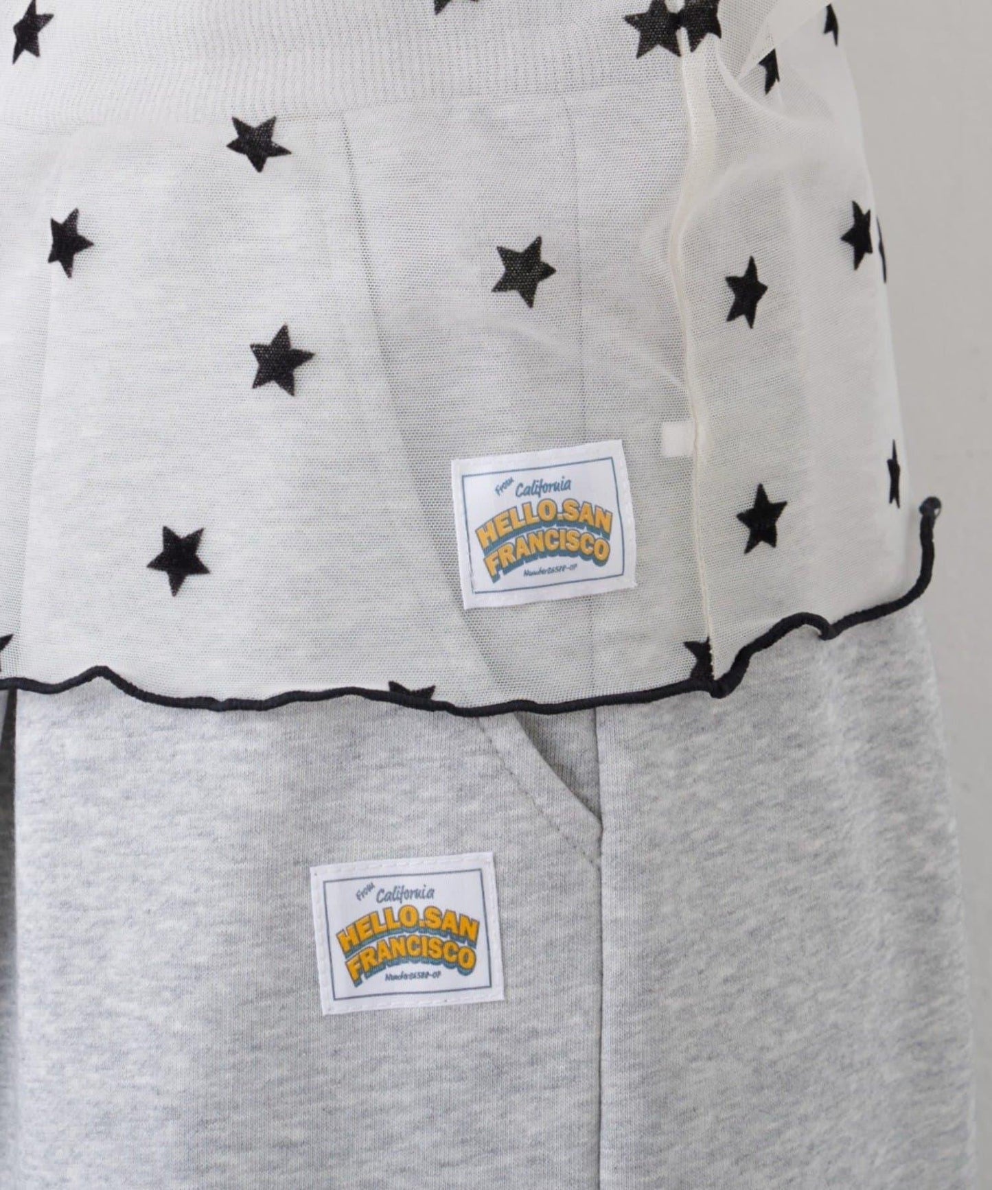 ★【HELLO.SANFRANCISCO/ハローサンフランシスコ】植絨星星圖案透視上衣