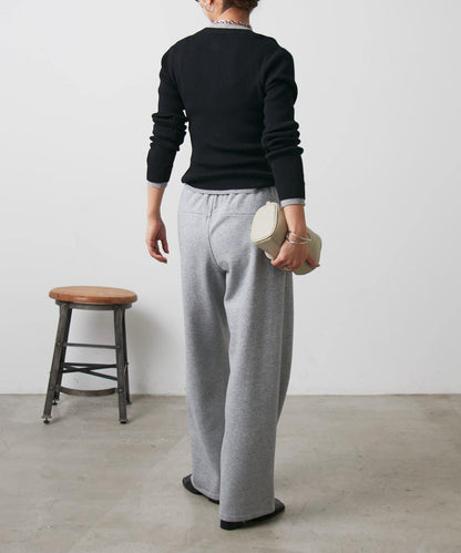 內刷毛抓絨拼接休閒褲