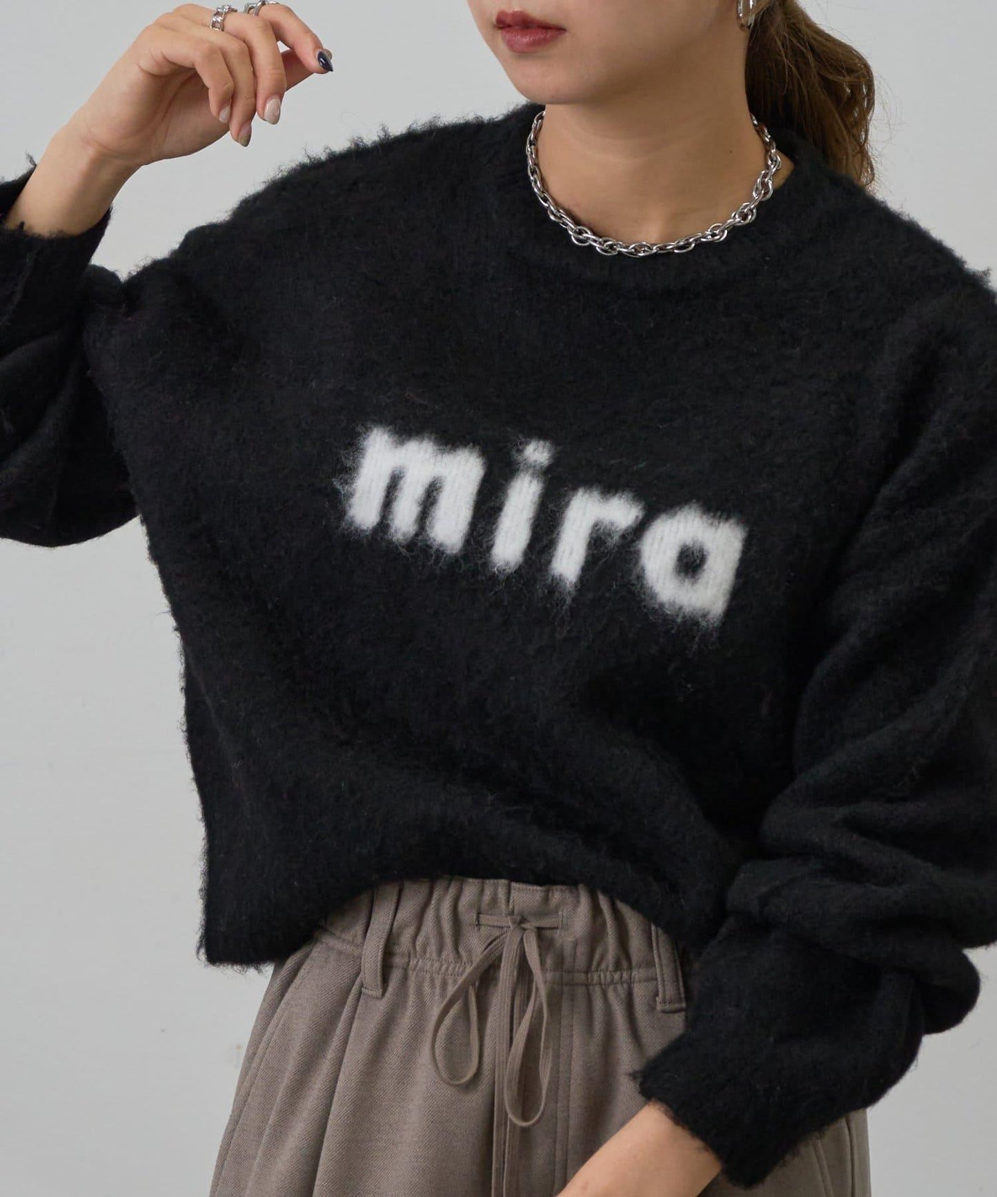 mira標誌提花針織套頭衫