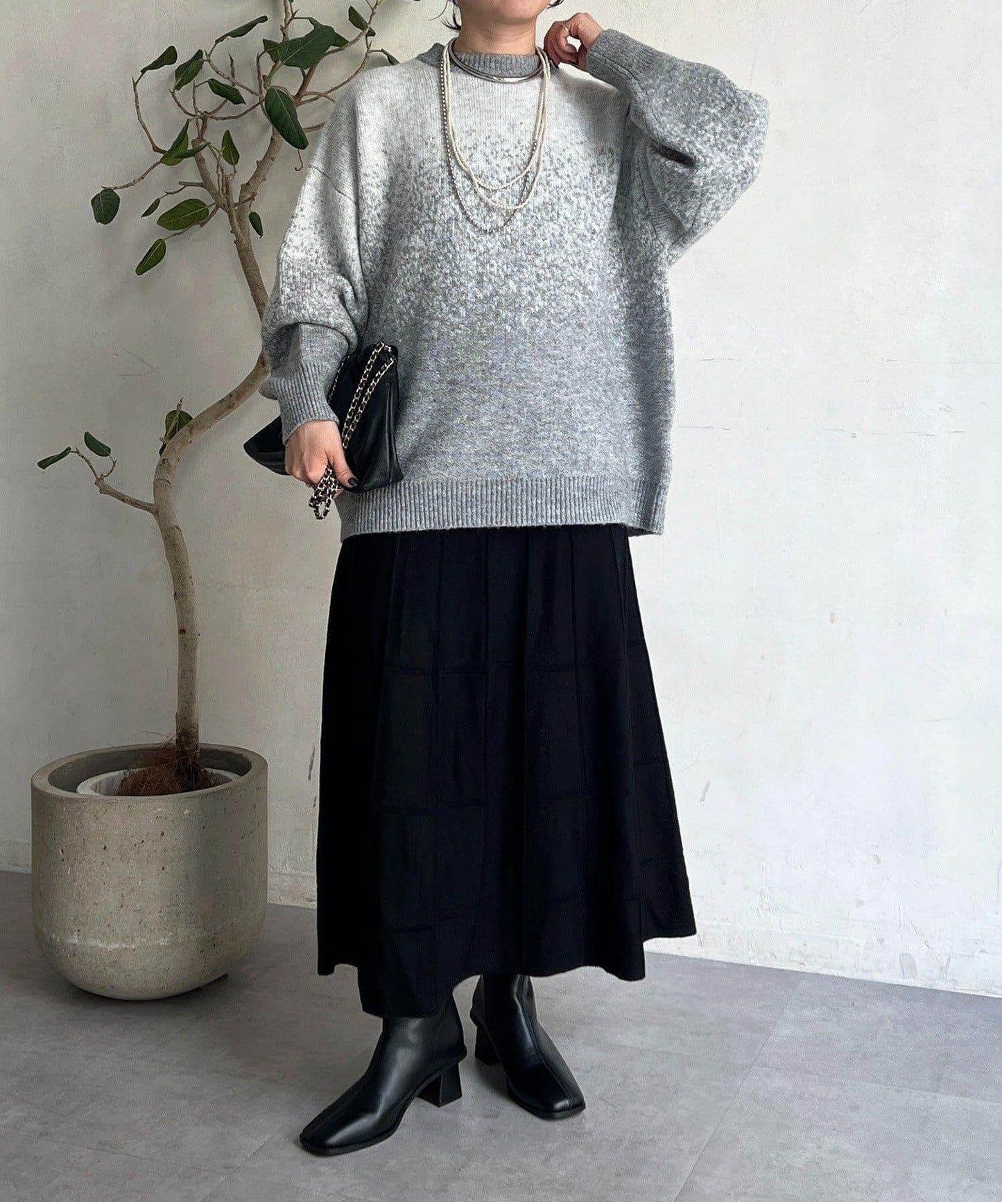 漸變色長款套頭衫